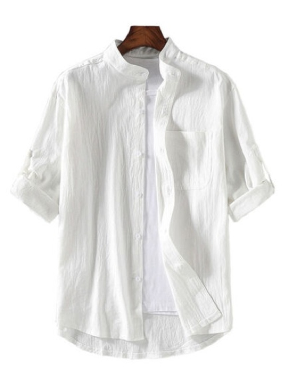 Men's Plus Size Casual Loose Fit Button Up Shirt